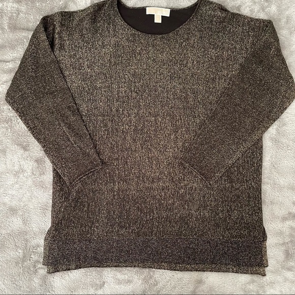 Michael Michael Kors Gold Lurex Metallic Blouse XL - Picture 4 of 11